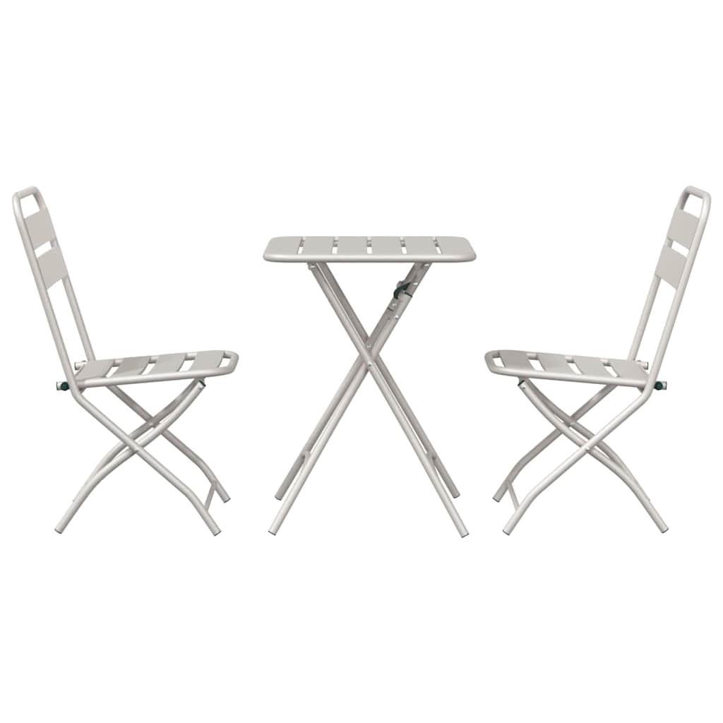 Bistro Set 3 pcs Beige Steel